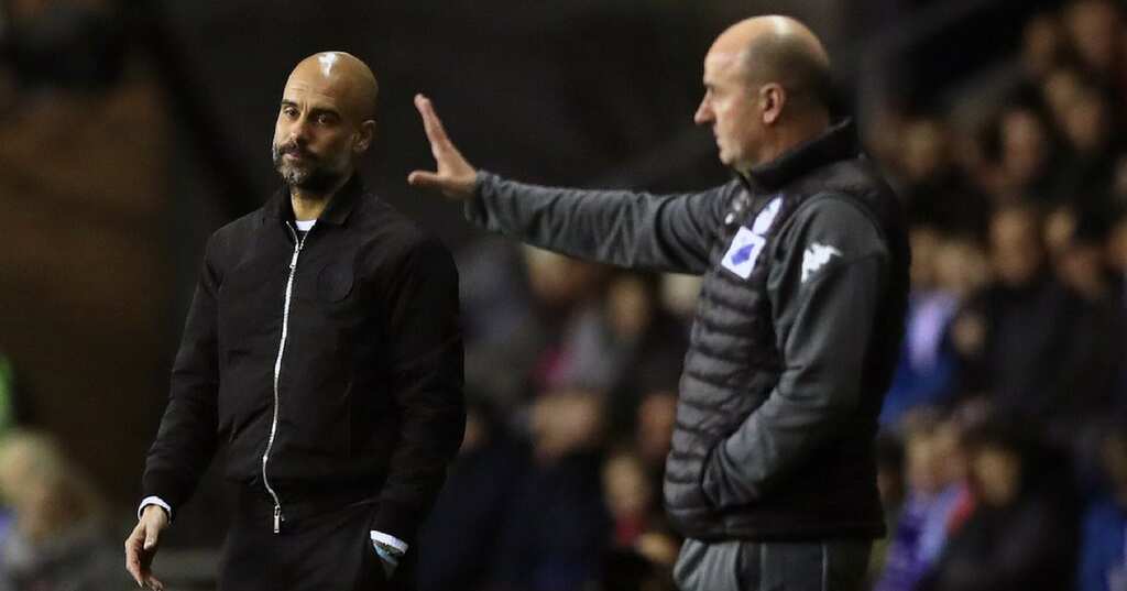 Watch: Pep Guardiola fights with Wigan manager Paul Cook