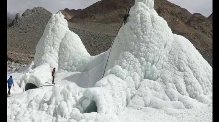 Ice stupa of Ladakh solving water crisis