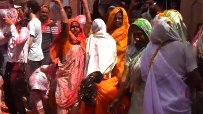 Vrindavan widows celebrate Holi