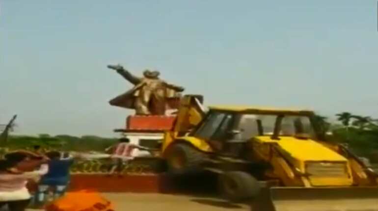 Lenin statue demolished in Tripura. CPI (M), BJP trade charges
