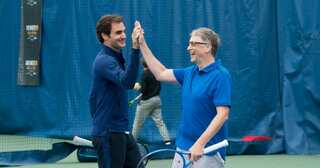 Watch: Bill Gates teams up with Roger Federer for tennis match