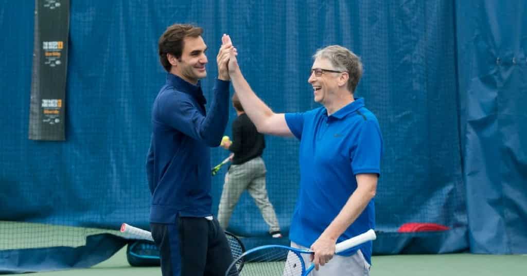 Watch: Bill Gates teams up with Roger Federer for tennis match