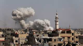 Syria army bombs splintered Ghouta enclave as bodies pile up