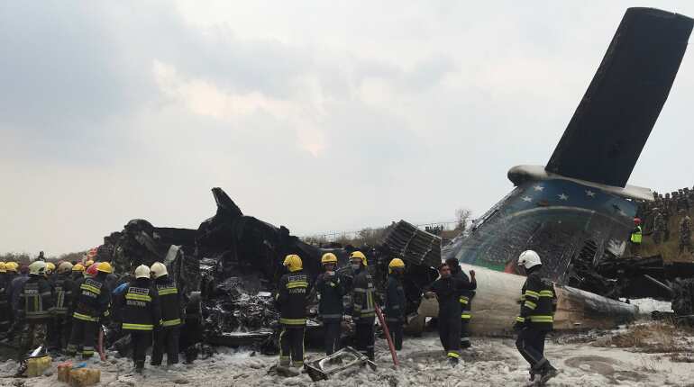 Nepal plane crash: Rescue workers pull bodies out of wreckage