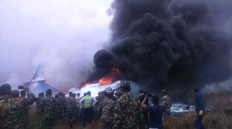 Smoke rising from the airport