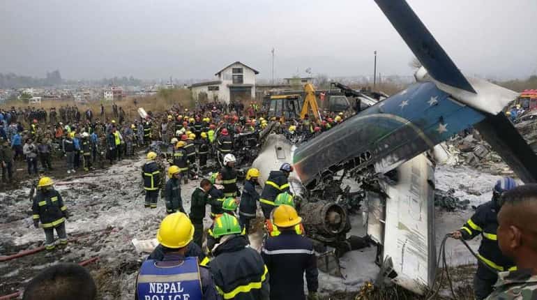 Plane caught fire after it careened off the runway while landing