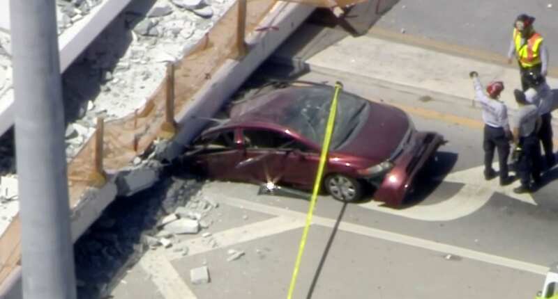 Watch: Pedestrian bridge collapses in Florida, 4 dead