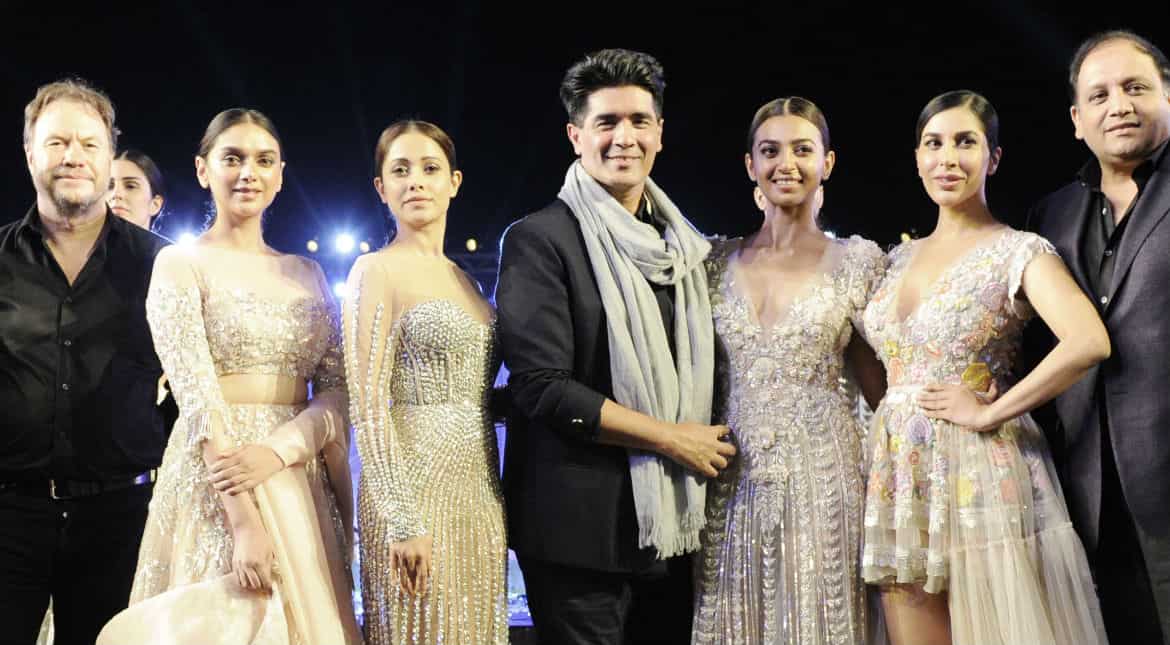 Radhika Apte, Nushrat Bharucha and Aditi Rao Hydari unveil Manish  Malhotra's summer collection, see pics - India News News