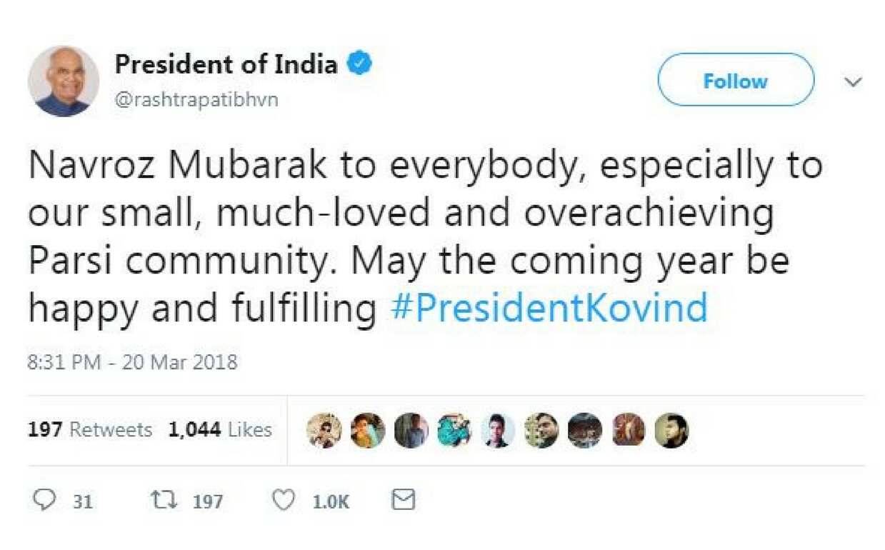 President greets Parsi