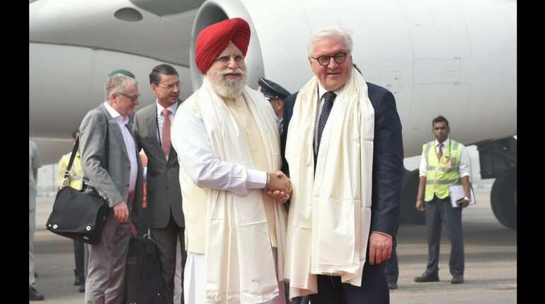 German President Frank-Walter Steinmeier arrives in India