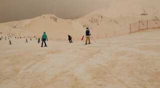 Snow turns orange as rare phenomenon hits East Europe
