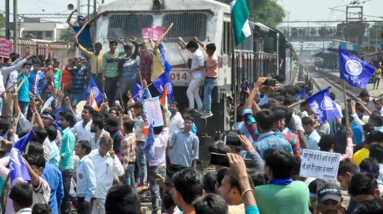 Protest against the dilution of the SC/ST (Prevention of Atrocities) Act