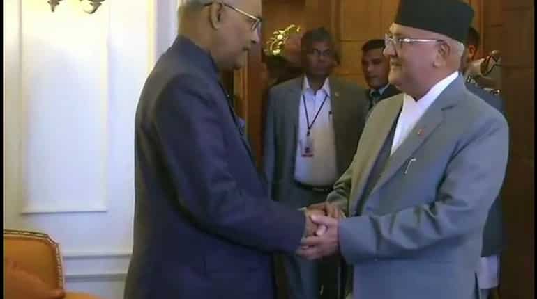Nepal PM Oli meets President Kovind, will discuss India-Nepal issues Nepal PM Oli meets President Kovind, will discuss India-Nepal issues