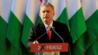 Hungary's PM Viktor Orban claims victory as his party takes sweeping poll lead