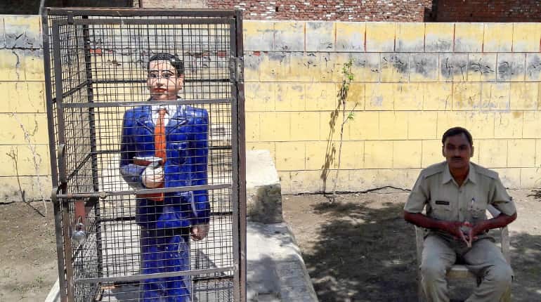 Ahead of birth anniversary, Ambedkar statue locked in cage in Uttar Pradesh's Badaun