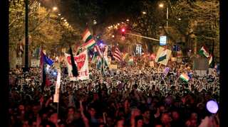 Tens of thousands of people hold anti-Orban protest in Hungary's Budapest