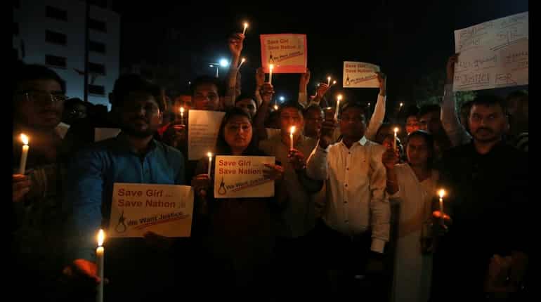 Silent protest with candle march