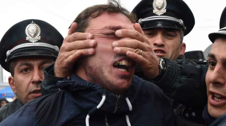 Armenian police detain almost 200 in protests