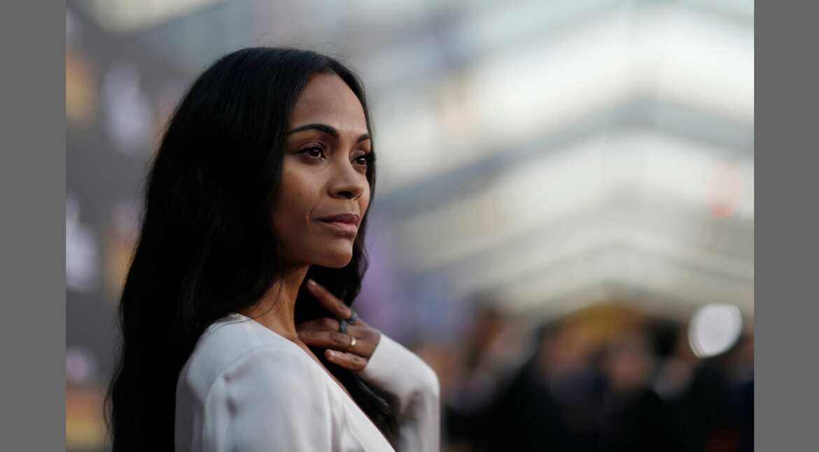 Actress Zoe Saldana at the world premiere of 'Avengers: Infinity War'