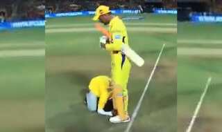 Watch: Another fan breaches security to meet MS Dhoni, touches feet