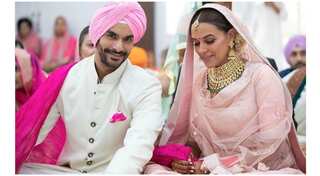Neha Dhupia, Angad Bedi name their daughter Mehr, share first photo