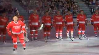 Vladimir Putin plays ice hockey, scores five goals