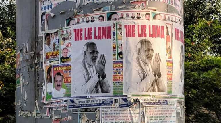Delhi: Posters calling PM Modi 'The Lie Lama' removed, case registered