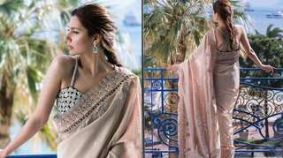 Cannes 2018: Mahira Khan looks breathtaking in a pastel saree on her first day at the festival