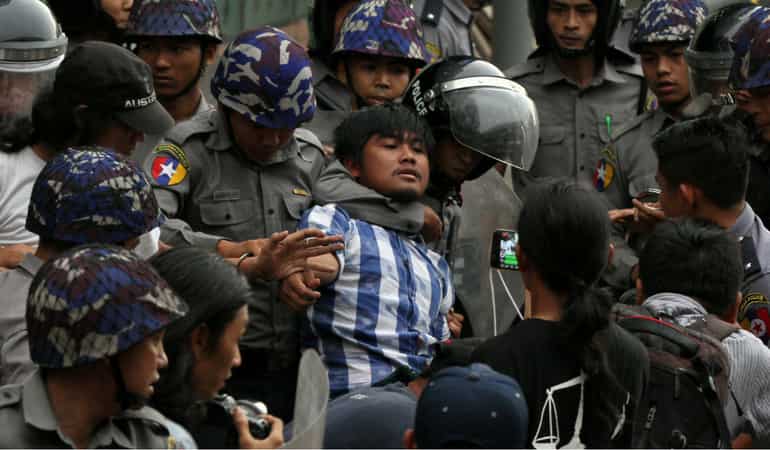 Myanmar anti-war protester says police to lay more charges against him