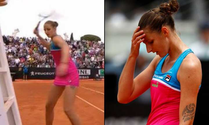 Watch: Czech tennis player Pliskova 'smashes' umpire's chair Watch: Czech tennis player Pliskova 'smashes' umpire's chair