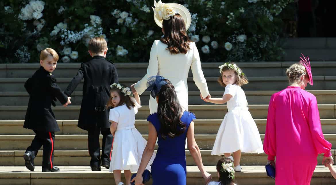 The page boys and the bridesmaids