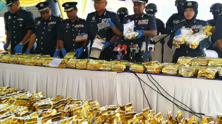 Malaysians make record bust of crystal meth, shipped from Myanmar