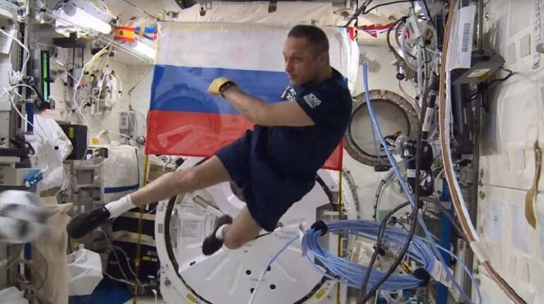 Watch: Ahead of World Cup, Russian astronauts show off football skills in space Watch: Ahead of World Cup, Russian astronauts show off football skills in space
