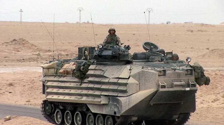 Grand Theft Auto: US soldier steals armoured personnel carrier