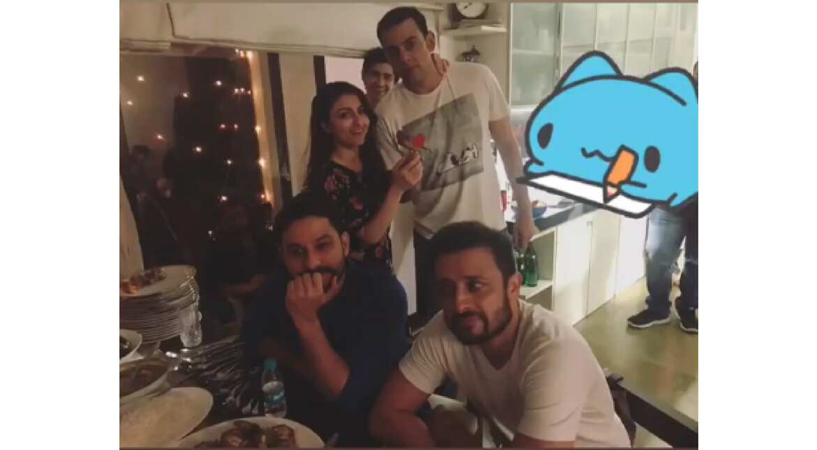 Neha Dhupia and Angad Bedi dinner party