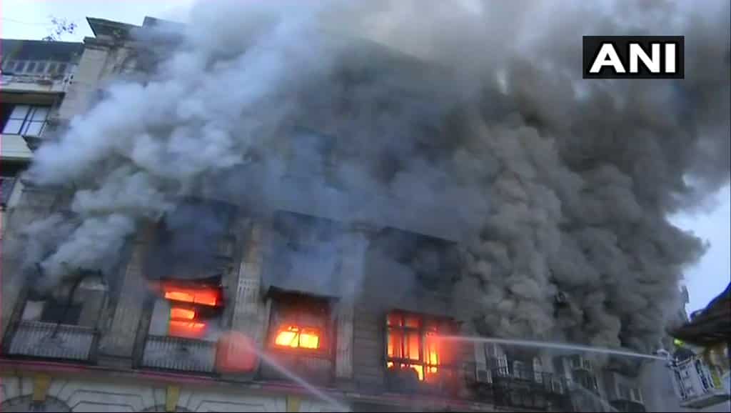Watch: Building collapses as massive fire engulfs Mumbai's Patel Chambers; 2 injured Watch: Building collapses as massive fire engulfs Mumbai's Patel Chambers; 2 injured