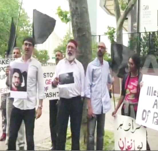 Pashtun Tahafuz Movement (PTM) members hold protests against Pak Army in New York