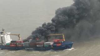 Watch: Merchant vessel SSL Kolkata catches fire, all 22 members rescued