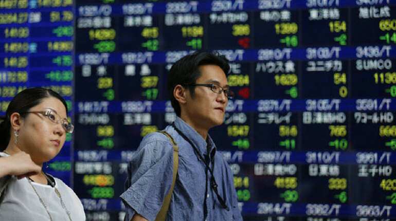Economy hopes support shares, oil edges up on Mideast tensions