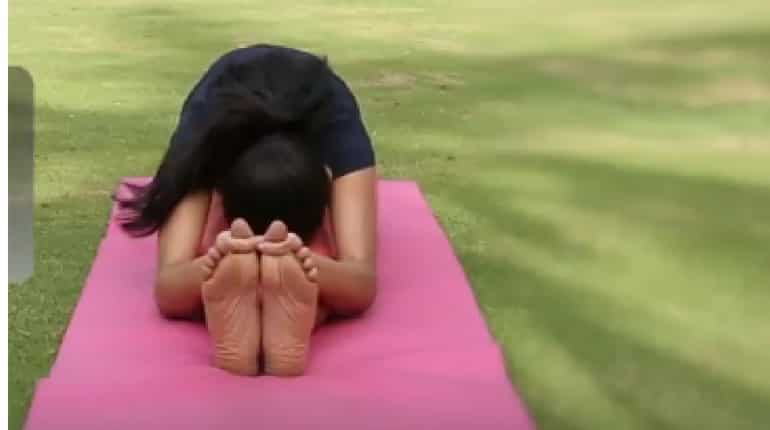 Sitting forward bend pose