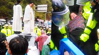 Watch: South Korean protesters scuffle with police over US anti-missile system ahead of inter-Korean summit