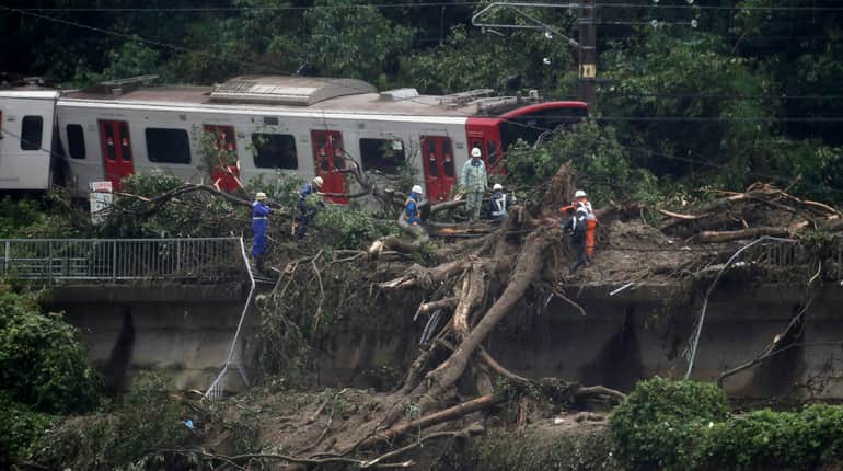 Derailed train