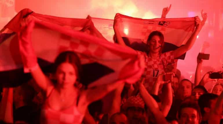 Croatia fans celebrated their victory
