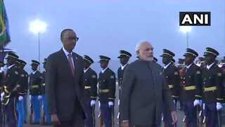 Modi's three-nation tour: PM received by Rwanda president Paul Kagame upon arrival