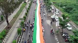Gujarat: 1100 feet-long flag unfurled in Surat