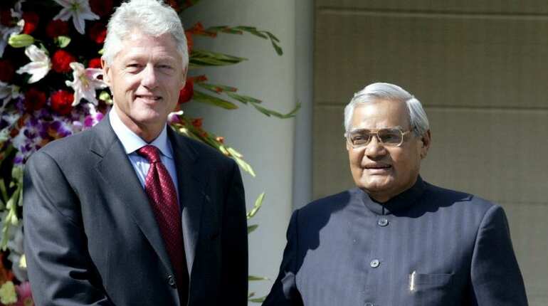 Late PM Atal Bihari Vajpayee with Bill Clinton