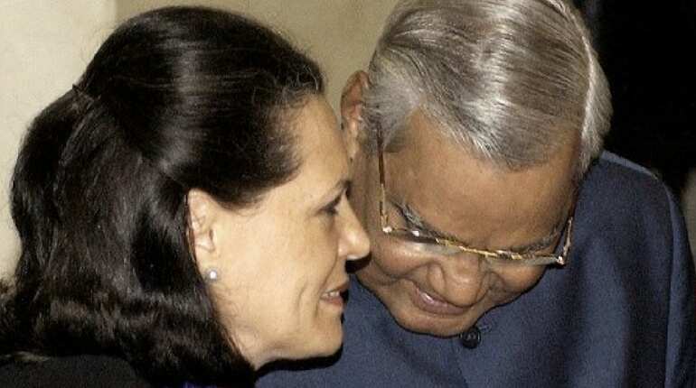 Late PM Atal Bihari Vajpayee with Sonia Gandhi