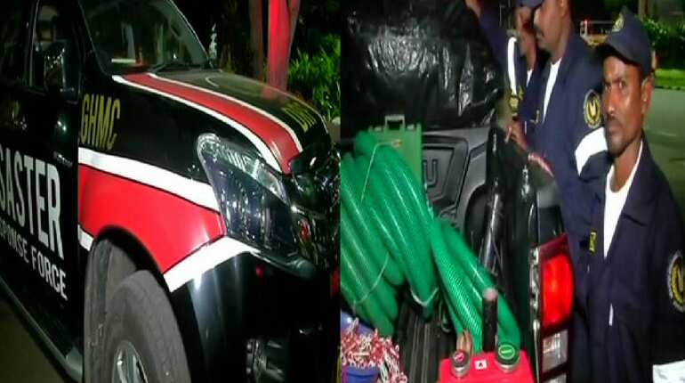 Telangana Government launches Disaster Response Force vehicles Telangana Government launches Disaster Response Force vehicles