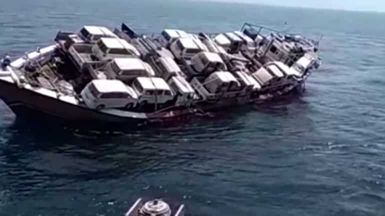 Indian cargo ship carrying cars capsizes off Yemen coast