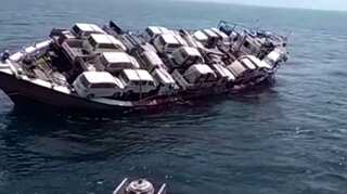 Indian cargo ship carrying cars capsizes off Yemen coast
